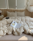 Jogo de Duvet Algodão Stripes 4 Peças - Cream