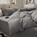 Jogo de Duvet Algodão Solid Washed 4 Peças - Smoke