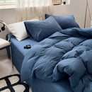 Jogo de Duvet Algodão Solid Washed 4 Peças - Navy