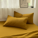 Jogo de Duvet Algodão Solid Washed 4 Peças - Curry