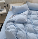 Jogo de Duvet Algodão Solid Washed 4 Peças - Azul Pastel
