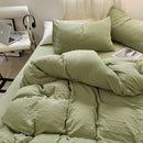Jogo de Duvet Algodão Solid Washed 4 Peças - Matcha