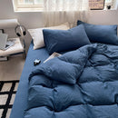 Jogo de Duvet Algodão Solid Washed 4 Peças - Navy