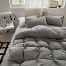 Jogo de Duvet Algodão Solid Washed 4 Peças - Smoke