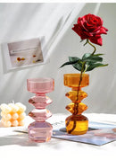 Castiçal e Vaso de Vidro Diamond