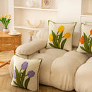 Capa de Almofada Bordada Tulipa