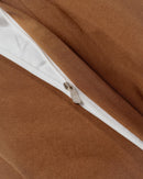 Jogo de Duvet Algodão Solid Washed 4 Peças - Marrom