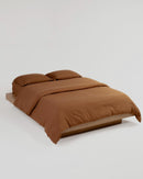 Jogo de Duvet Algodão Solid Washed 4 Peças - Marrom