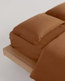 Jogo de Duvet Algodão Solid Washed 4 Peças - Marrom