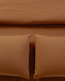 Jogo de Duvet Algodão Solid Washed 4 Peças - Marrom