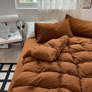Jogo de Duvet Algodão Solid Washed 4 Peças - Marrom