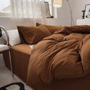 Jogo de Duvet Algodão Solid Washed 4 Peças - Marrom