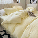Jogo de Duvet Algodão Solid Washed 4 Peças - Amarelo Pastel