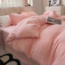 Jogo de Duvet Algodão Solid Washed 4 Peças - Rosa Pastel
