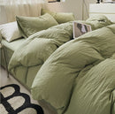 Jogo de Duvet Algodão Solid Washed 4 Peças - Matcha