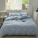 Jogo de Duvet Algodão Solid Washed 4 Peças - Azul Pastel