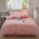 Jogo de Duvet Algodão Solid Washed 4 Peças - Rosa Pastel