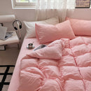 Jogo de Duvet Algodão Solid Washed 4 Peças - Rosa Pastel