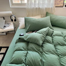 Jogo de Duvet Algodão Solid Washed 4 Peças - Sage