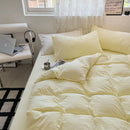 Jogo de Duvet Algodão Solid Washed 4 Peças - Amarelo Pastel
