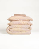 Jogo de Duvet Algodão Stripes 4 Peças - Cream
