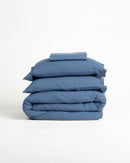 Jogo de Duvet Algodão Solid Washed 4 Peças - Navy