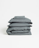 Jogo de Duvet Algodão Solid Washed 4 Peças - Smoke