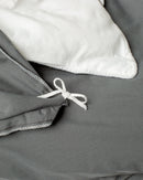 Jogo de Duvet Algodão Solid Washed 4 Peças - Smoke