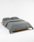 Jogo de Duvet Algodão Solid Washed 4 Peças - Smoke