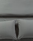 Jogo de Duvet Algodão Solid Washed 4 Peças - Smoke