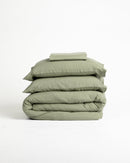 Jogo de Duvet Algodão Solid Washed 4 Peças - Matcha