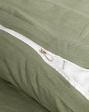 Jogo de Duvet Algodão Solid Washed 4 Peças - Matcha