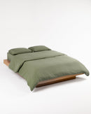 Jogo de Duvet Algodão Solid Washed 4 Peças - Matcha